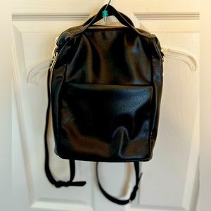 Women’s Black vegan leather backpack/purse